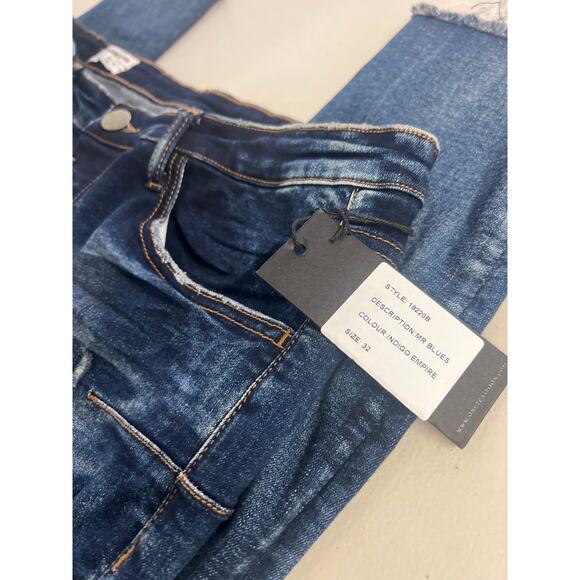 New One teaspoon men's 32 blue Mr Blues indigo empire solid medium wash - Picture 3 of 7